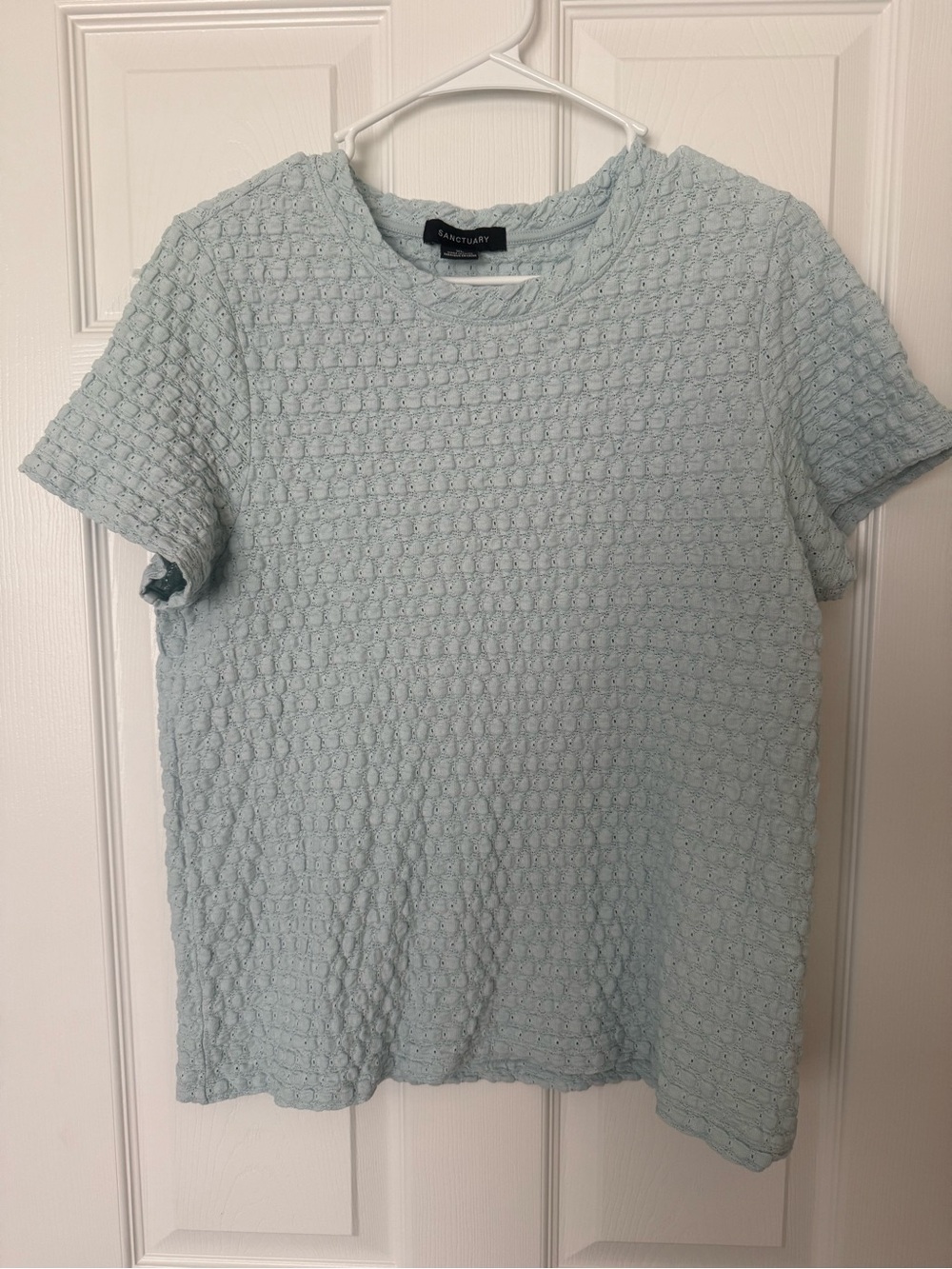 Women’s Sanctuary Pale Blue Textured Short Sleeve Tee
